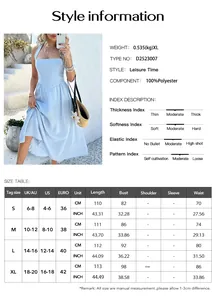 Detailed size chart for solid color halter neck maxi dress with precise measurements