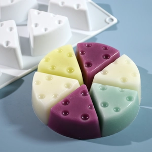 8-cavity triangle cheese silicone mold for DIY resin, mousse cake, and handmade soap
