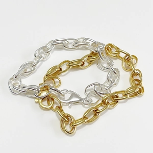 Minimalist 925 sterling silver chain bracelets in gold and silver finish with lobster clasp
