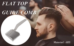 Flat top guide comb for hair fading made of durable ABS material for professional barbers
