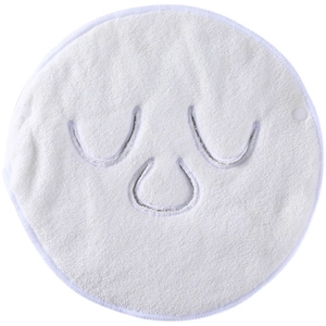 White microfiber facial towel mask for hot and cold compress therapy and skin care