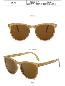Detailed views of tawny foldable UV400 sunglasses with metal hinges and matte finish