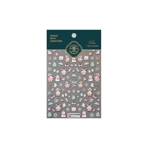 Winter Girl embossed cartoon nail stickers with snowmen and tree patterns TS-3934