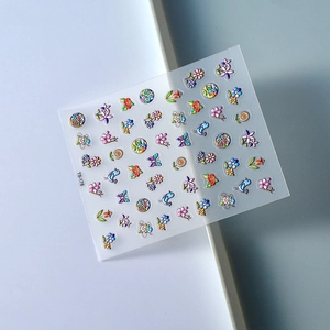 5D embossed floral nail art stickers with birds and flowers for DIY manicure TS-178