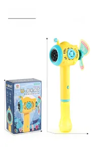 Detailed dimensions of the automatic submarine bubble wand and its colorful packaging box