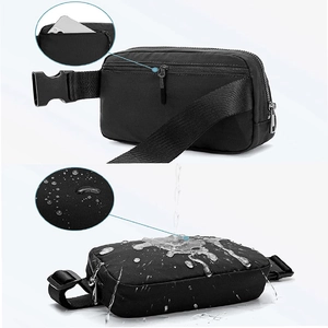 Waterproof nylon waist bag featuring back anti-theft pocket and water repellent surface