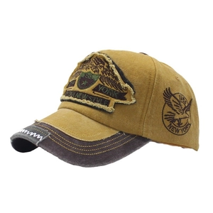 Vintage mustard yellow and grey washed cotton baseball cap with 1985 embroidery