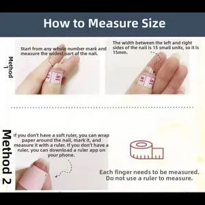 Tutoriel détaillé montrant comment mesurer la largeur des ongles en mm avec un ruban souple