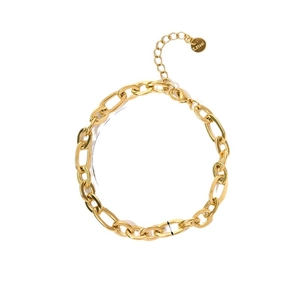 Elegant gold-plated stainless steel chunky link chain bracelet with adjustable lobster clasp