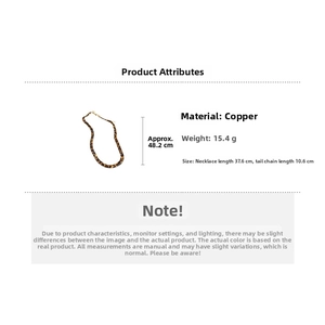 Details zur Leopard-Halskette: Kupfermaterial, 15,4g Gewicht und 48,2cm Gesamtlänge