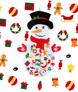 Kit pupazzo di neve in feltro fai-da-te con accessori colorati per decorazione natalizia