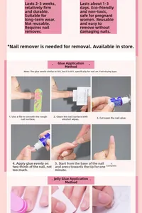 Guide for applying press-on nails using 401 glue and jelly adhesive tabs