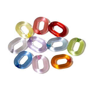 Colorful translucent oval acrylic chain links for DIY jewelry making and bags