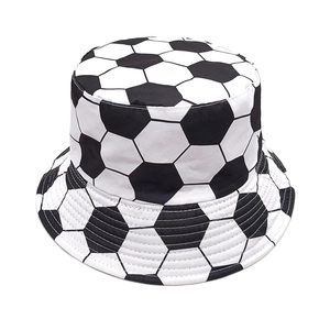 Cappello da pescatore reversibile unisex con classico motivo a pallone da calcio