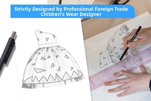 Sketch of a girl's Halloween dress design by a professional children's fashion designer