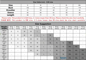 Detailed European size guide and recommendation chart for men turtleneck knit sweater