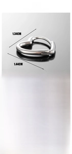 Detail view of silver heart-shaped and twisted rope hoop earrings with size dimensions