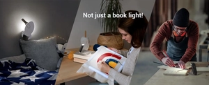 Versatile mini clip light used for bedside reading, embroidery, and woodworking tasks