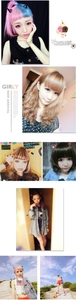 Harajuku style resin devil horn hair clips shown on different hair colors for daily styling