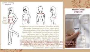 Detailed measurement guide for bridal gown sizing with body measuring illustrations