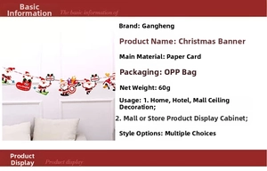 Christmas bunting banner with cartoon Santa Claus design for holiday party wall decor