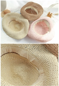 Détails du tissage en paille avec bandeau réglable et cordon coupe-vent amovible