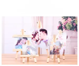 Creative solid pine wood easel photo frames with Love Forever engraving in various sizes