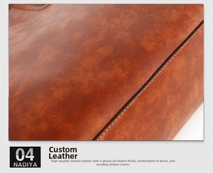Macro shot of dark brown oil wax leather showing natural grain and smooth matte texture