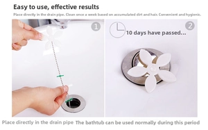 Macro detail showing step-by-step sink drain hair remover tool installation in a basin