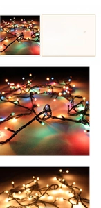 Close-up of 4.5m 100 LED Christmas string lights with 8 modes and copper wire details