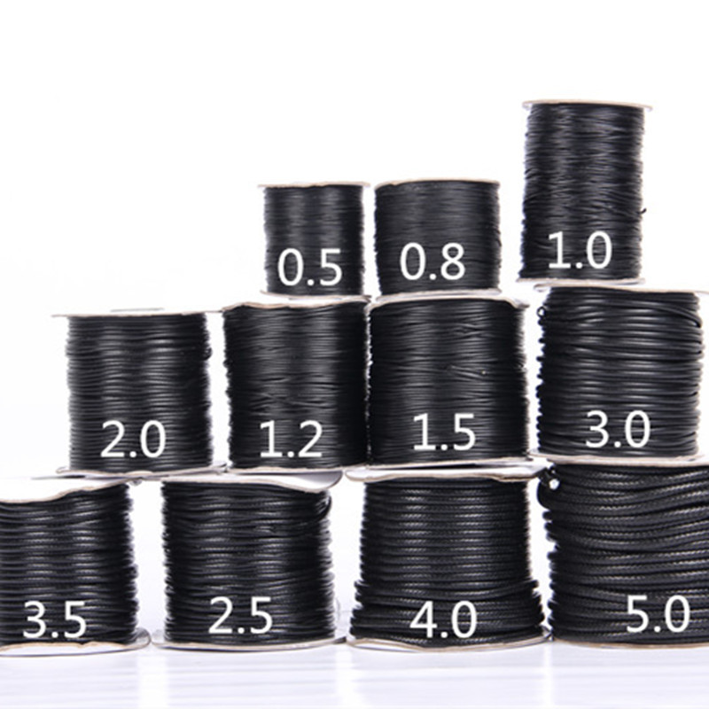 Eco-Friendly Round Waxed Cord Polyester Braided String For DIY Necklace Bracelet Jewelry Making Supplies Handmade Beading Cord Multi-Color 0.5-5.0mm
