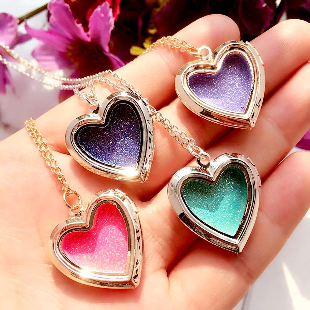 Wholesale Vintage Copper Heart Floating Locket Necklace With Enamel ...