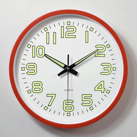 Orologio Da Parete Rotondo Luminoso Silenzioso Quarzo Cornice In Plastica Decorazione Casa Moderna Minimalista Soggiorno