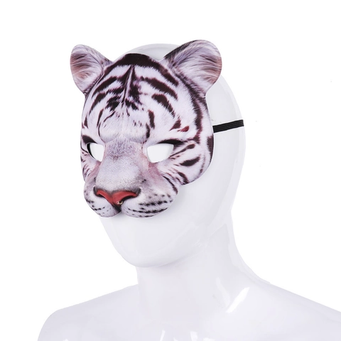 Realistische Tier Tiger Katze Halbe Gesichtsmaske EVA Stoff Bedruckt Für Halloween Maskerade Party Cosplay Requisiten Kostüm