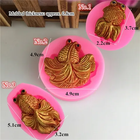 Goldfish Carp Silicone Mold 3D Koi Fish Fondant Cake Decorating Tools Chocolate Candy Soap Resin Crafting Flexible Durable
