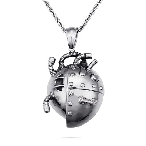 Collana Con Pendente Cuore Meccanico Steampunk Acciaio Inossidabile 316L Gotico Industriale Organo Umano Anatomico Gioielli