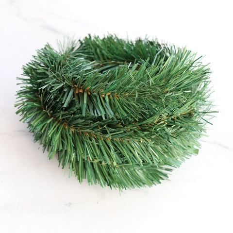 Artificial Pine Needle Garland PVC Flexible Wired Green White Orange Christmas Tree Halloween Wall Decor Festive DIY