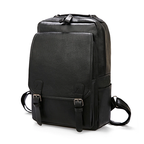 Mochila De Cuero PU Vintage Para Hombres Impermeable Gran Capacidad Bolsa Para Portátil Retro Negocios Viaje Escuela