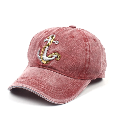 Cappello Da Baseball In Cotone Lavato Ricamo Ancora Retro Tema Nautico Regolabile Berretto Da Sole Uomo Donna