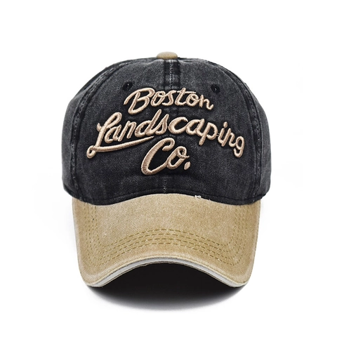Cappello Da Baseball In Cotone Lavato Vintage Distressed Ricamo 3D Patchwork Regolabile Berretto Da Sole