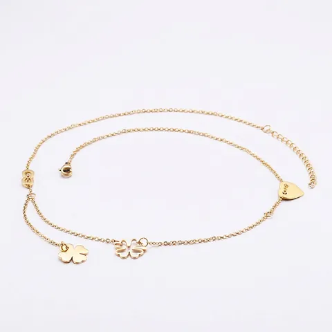 Collar De Acero Inoxidable Colgante De Corazón Trébol De Cuatro Hojas Infinito Joyería Minimalista Para Mujer