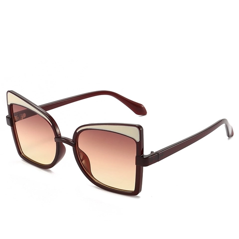Occhiali Da Sole A Farfalla Oversize Da Donna Moda Di Tendenza Cat Eye UV400 Lenti Sfumate Montatura In PC Metallo Vintage