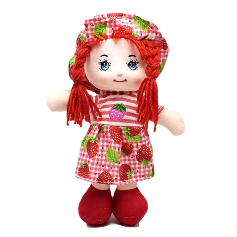 Cute Rag Doll Stuffed Fruit Theme Toy With Yarn Hair Fruit Hat Dress For Kids Girls Novelty Gift