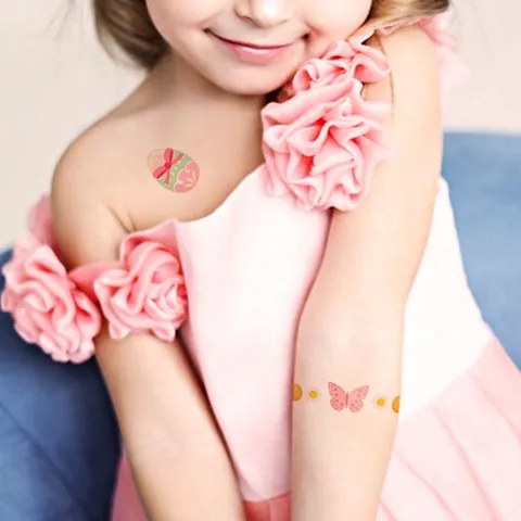 Tatuaggi Temporanei Di Pasqua Adesivi Impermeabili Trasferimento D'Acqua Coniglio Uovo Pulcino Cartone Animato Per Bambini