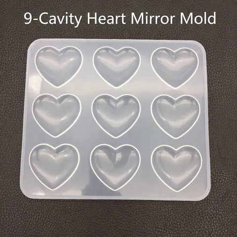 Heart Silicone Mold Mirror Surface DIY Resin Crafting Aromatherapy Plaster Soap Making Food Grade Flexible Translucent
