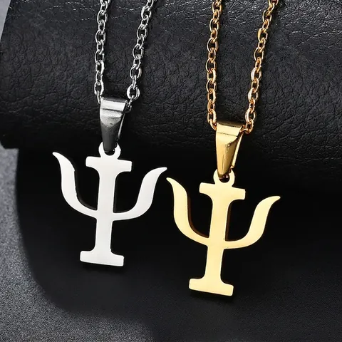 Collana Con Pendente Simbolo Psicologia Lettera Greca PSI Acciaio Inossidabile Lucidato Gioielli Creativi Per Donne