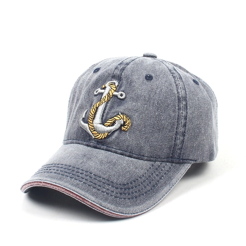 Cappello Da Baseball In Cotone Lavato Ricamo Ancora Retro Tema Nautico Regolabile Berretto Da Sole Uomo Donna