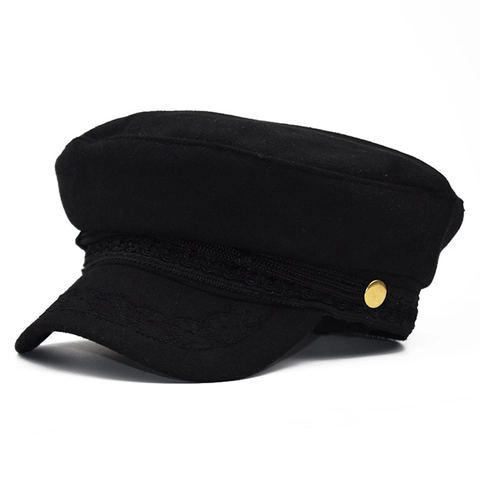 Berretto Newsboy Vintage Da Donna Misto Lana Cappello Baker Boy Con Bottoni Dorati Finiture Intrecciate Stile Britannico