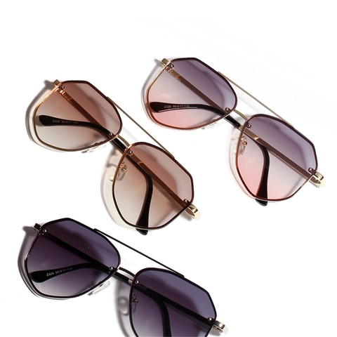 Mode Aviator Zonnebril Metalen Frame Geometrische Verloopglazen UV400 Outdoor Street Style Voor Heren En Dames
