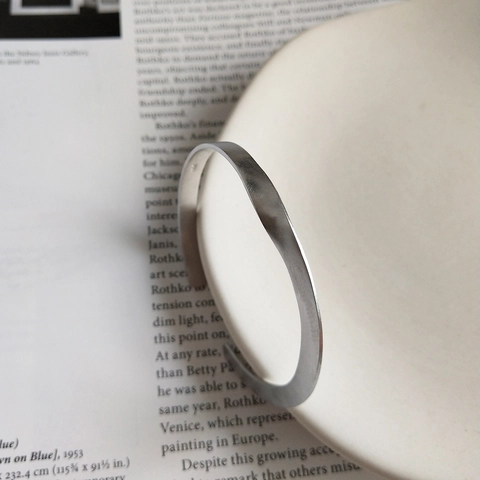 Twisted Mobius Bangle 925 Sterling Silver Matte Finish Minimalist Open Cuff Bracelet For Women